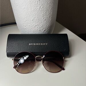 Burberry Women's Round Sunglasses - Burgundy Frame